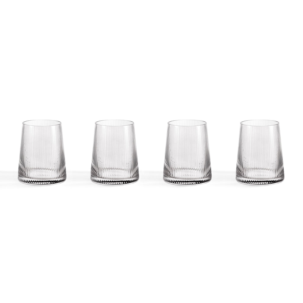 Gatsby Set of 4 Ripple Glass Tumblers - Smoked