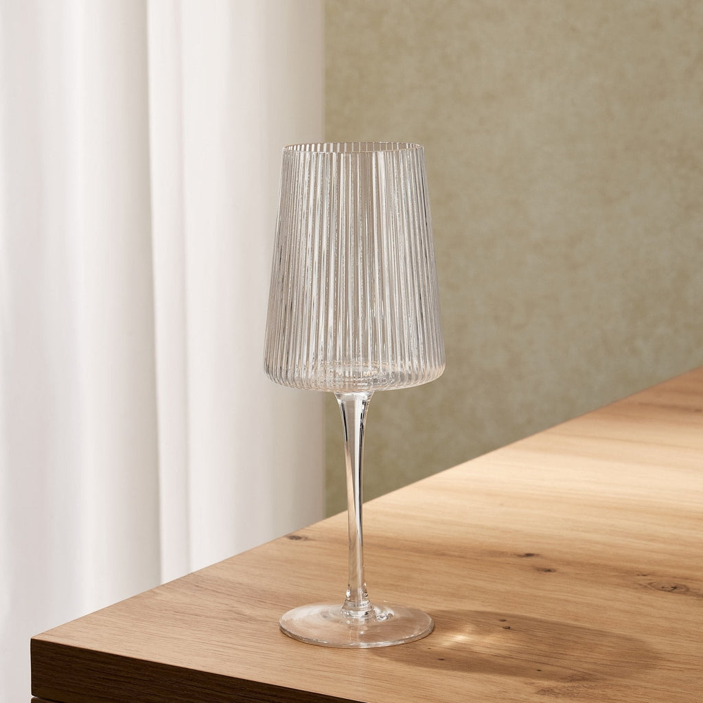 Gatsby Set of 4 Ripple Glass Wine Glasses - Clear